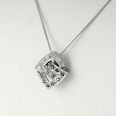 Fehér arany medál fekete gyémántokkal (Au804GT)