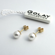 Golay fehér arany fülbevaló gyönggyel (Au502GT)